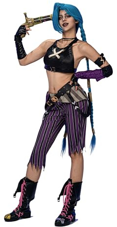 OSIAS Femme Costume Cosplay Arcanee Jinx Ajusté et Stylé (L)
