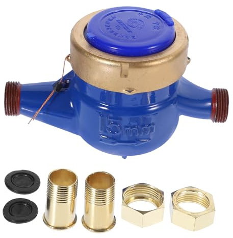 Cabilock Medidor De Agua De Metal Dn15 Rotor, Resistente Corrosión, Para Uso Doméstico y Jardín, Contador De Flujo De Agua, 1 Unidad, Instalación Fácil