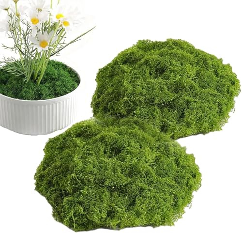 Yelvornic 100g Artificial Moss, Realistic Fake Moss for Crafts, Terrariums, Planters and Seasonal Decor