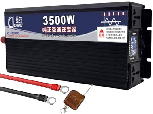 Inverter Onda Sinusoidale Pura 3500W 5000W 6000W 8000W 10000W 12000W 16000W DC 12V 24V 48V 60V 72V a AC 230V Inverter Solari Potenza Invertitore Tensione Fotovoltaico Con Telecomando(3500W,12Vto110V)