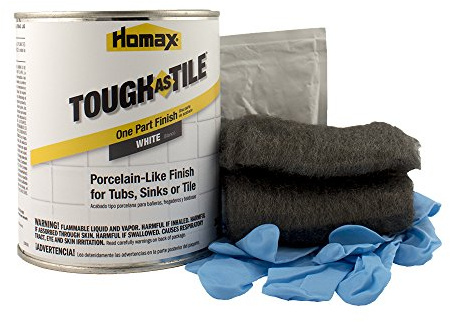 Homax Tub and Tile Refinishing Kit, White, 21 oz, Brush On, Tough as Tile Kit