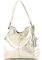 modamoda de T185 Damen Leder Schultertasche Handtasche handmade in Italy, Farbe:Lightgold
