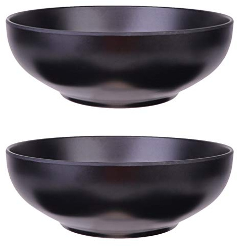 HEMOTON 2 Stück Japanische Ramen Schalen 7.48 Zoll Schwarze Nudelschalen Aus Lebensmittelechtem Material Für Suppe Salat Müsli Und Nudelgerichte