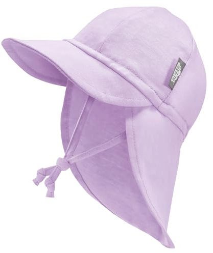 Jan & Jul Baby-Sonnenhut für Neugeborene, elastischer Rücken, Nackenbänder (Lavendel, Größe XS: 0-3 Monate)