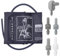 Huiguli Manguito Monitor de Presión Arterial, 22-52cm Manguito Extra Grande, Repuesto Manguito con 6 Conectores para Medidor Tensión Arterial, Compatible Omron Tensiómetros