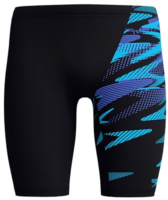 Speedo Hommes Jammer à Coupe en V Hyperboom | Séchage Rapide | Entraînement | Fitness | Résistant au Chlore Cobalt Pop 26