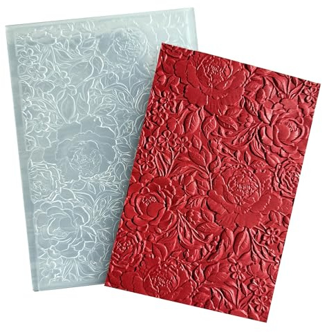 arriettycraft 3D-rosor, blommor, plast, präglingsmappar för korttillverkning, 3D, blommig rosbakgrund, präglingsmapp för presentetikett, pappershantverk, heminredning