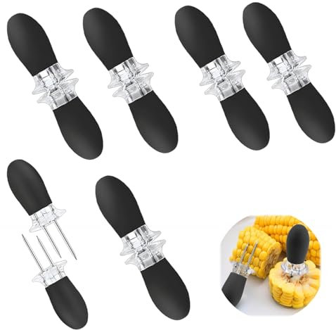 Maiskolben Spieße, 12 Stück Edelstahl Maiskolbenhalter Mit Nylon Griff, Ideal Für Grillparty, Gartenparty Und Picknick, Rostfrei Und Langlebig