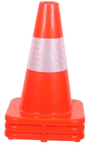 Luxshiny Conos de Tráfico de Plástico Naranja 30 CM Reflectores para Señalización de Emergencias y Entrenamiento Deportivo, Paquete de 3