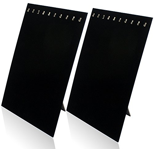 H&S 2x Velvet Jewellery Display Stand Bust Set for Necklace (Black) - Necklace Chain Stand - Jewellery Chain Holder