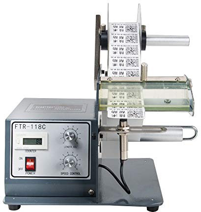 CGOLDENWALL Automatischer Etikettenspender 120-250 mm Optional Ideal für Transparente Etiketten/Selbstklebende Etiketten/Barcode-Etiketten (Fasersensor, Breite 180mm)