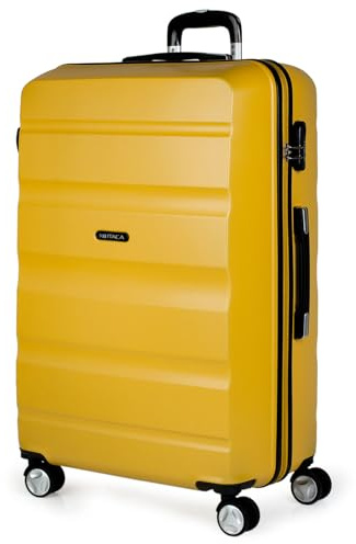 ITACA - Koffer Groß, Koffer Mit Rollen Für Komfortable Reisen Mit Stabiler Bauweise, Modernem Design Und Sicherem Transport Zahlenschloss ., Senf