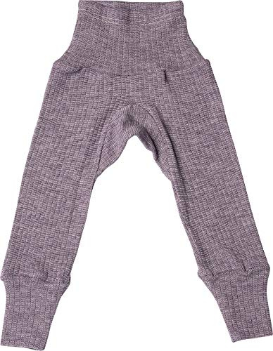 Cosilana Baby Hose - lang mit Bund Seide/Wolle/Baumwolle 74/80 Uni Pflaume 23…