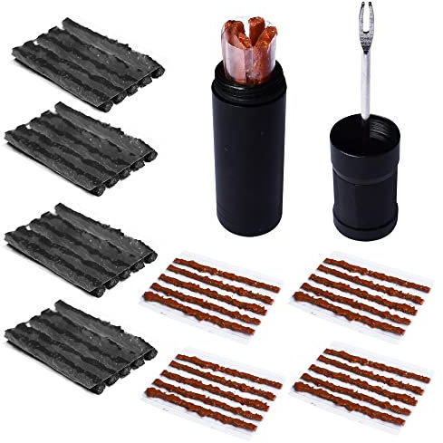 Pirhosigma Bike Tubeless Tire Tyre Repair Kit Plugger Plugs Tool Repair Tires Fix Flat Puncture MTB and Road Mountain Bicycle +45 Strips (20 x1.5 mm + 5 x 2.5 mm + 20 x 3.5 mm)