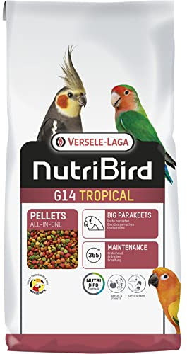 VERSELE-LAGA - NutriBird G14 Tropical - Extrudierte Pellets - Erhaltungsfutter für große Sittiche - Mehrfarbig - 10kg