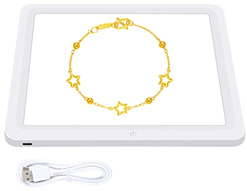 PULUZ Panneau lumineux LED ultra lumineux pour photographie de 29 cm - Panneau de fond tactile - Avec alimentation USB-C - Convient pour les bijoux, les cosmétiques, les travaux manuels