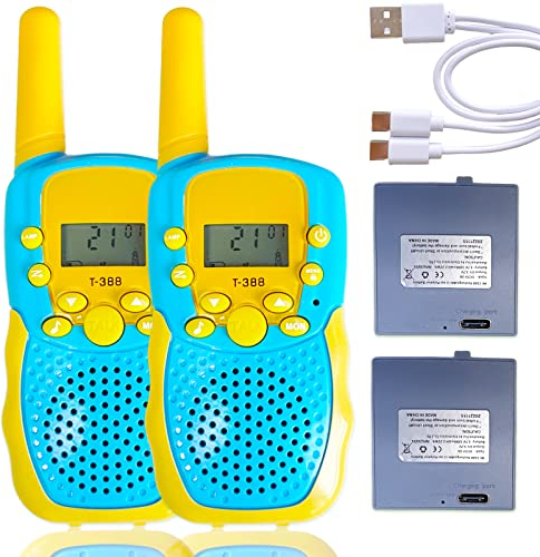 Soopotay Wiederaufladbare Walkie Talkie Kinder, Kinder Zwei-Wege-Funkgeräte 3 KM Long Distance, Kinderspielzeug/Weihnachten/Geburtstag Geschenke für Jungen und Mädchen im Alter von 3-12