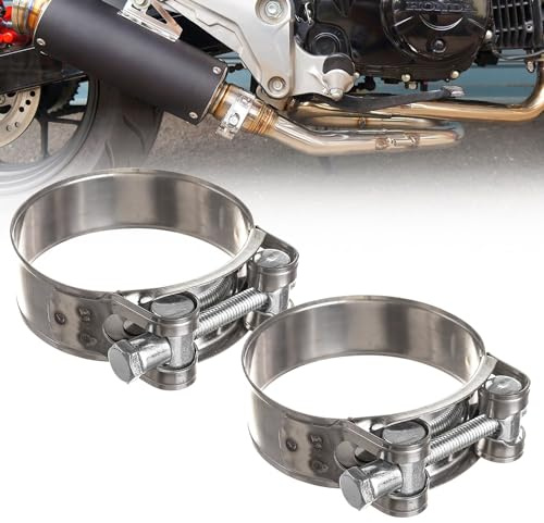 2 stycken motorcykel avgasrörsklämma 304 slangklämmor rostfritt stål 52–55 mm