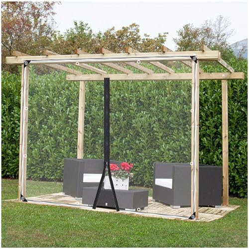 Xrdbfd Transparent Waterproof Tarpaulin Side Panels, Pvc Clear Tarp Curtains, Pergola Garage Porch Tarpaulin Side Panels, Outdoor Tarpaulin Cover, 0.5mm,WxH-1x0.8m/3.3 * 2.6ft
