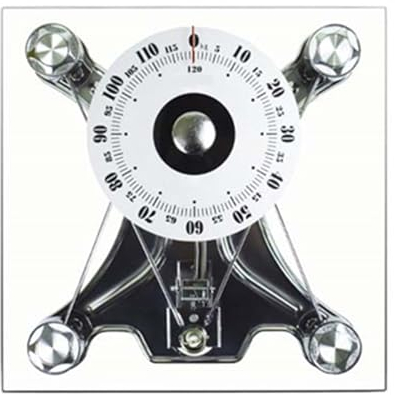 Mechanische Waage, Personenwaage Mechanisch, 120kg Kapazität, Keine Batterien, Leicht Ablesbar, Analoge Waage, für Zuhause Schule Krankenhaus Fitnessstudio