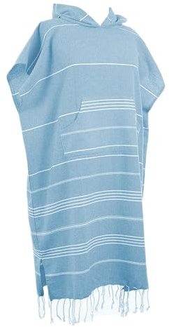 IEEDFJKK Oversized Surfer Poncho Towel Changing Bathrobe At Beach Turkish Cotton Cloak Towel Surf Cape Change Towel Towel Hooded, blue