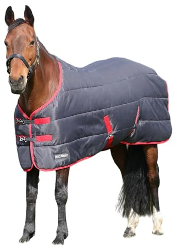 HY EQUESTRIAN HYCONIC 100g Stable Rug, Charcoal/Red (5'3)