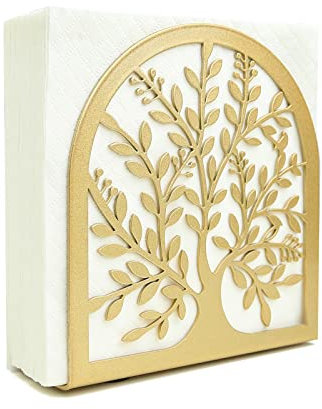 Porte-serviettes pour table, motif arbre de vie moderne en métal, pour la maison, la cuisine et les pique-niques, doré