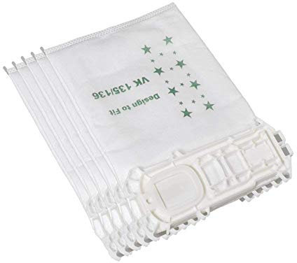 10 Sacchetti per Aspirapolvere Folletto vk135 vk136 con 1 Filtro Hepa 1 Filtro Griglia