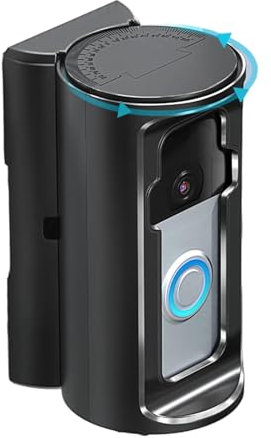 Ring Doorbell Mount No Drill - 16.5x9.2x7.8cm Wireless Video Doorbell Camera | No Drill Doorbell Holder Camera | Adjustable Ring Doorbell Case, Ring Door Mount For Wireless & Wired Video Doorbell