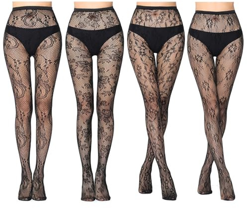 BDSHUNBF 4 Pcs Collant Donna, Calze Compressione Graduata Donna, Calze Autoreggenti Collant Donna, Calze Elastiche (IT, Testo, Taglia unica, Regular, Regular, 4, nero)