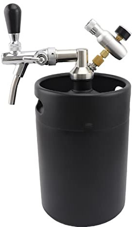 RVIFY doméstico en Bar elaboración casera Homebrew Mini Keg 5L Sistema de Barril de Cerveza presurizado Grifo de Cerveza Ajustable y regulador de CO2
