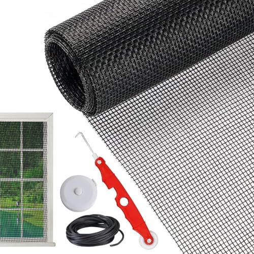 XIAOXIAOYU Rullo per schermo in fibra di, ricambio per porta dello schermo, 157 x 47 pollici, set di riparazione per porte scorrevoli ad alte prestazioni, rete di prova per animali domestici con