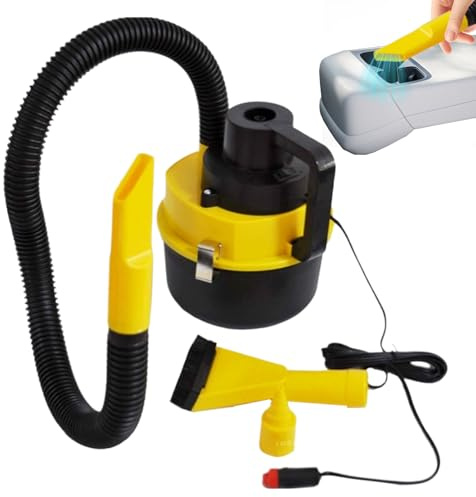 Handhållen vakuumsats – 12 V hög sugning, trådbunden luftdammtrasa, kompakt detaljverktyg | avlägsnande av smutsmulor vätskespill bil golvmattor bagageutrymme garage husbil båt instrumentbräda