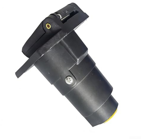 7 Pin Trailer Wiring Harness Connector for RV and Truck Vehicle Side, Female End with Waterproof Rubber Spacer, Spring Loaded Dust Cover, Replacement Trailer Wiring Socket