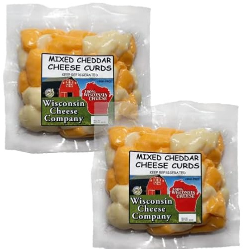 Wisconsin Cheese Company - 100% Wisconsin Mixed Cheddar Cheese Curds (Pack of 2)