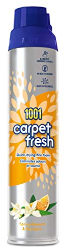 1001 Carpet Fresh Spray Spring Blossom & Mandarin Fragrance, Hours Of Freshness, For Use On Carpets, Rugs & Upholstery, 300ml Can