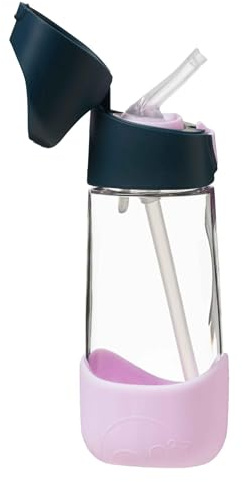 b.box Tritan Wasser und Trinkflasche Kinder | Griffige Trinkflasche Kinder Auslaufsicher | Ideal Nach Strohhalm-Trinklernbecher | 450 ml