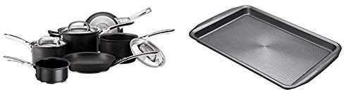 Circulon Infinite Milkpan, Saucepan and Frypan Set of 6 & Momentum - Large Oven Tray - Non Stick - PFAO Free - Dishwasher Safe - Carbon Steel - 29 x 44 x 3 cm