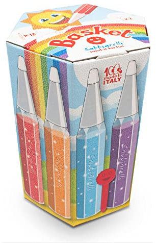 Sabbiarelli – Basket Multicolor | 12 pennor med 50 g färgad sand