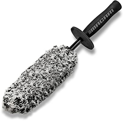 Macari EXTRA DÜNNE Premium Microfaser Auto Felgenbürste für Alufelgen Extra schonende Felgenreiniger Bürste Optimale kratzfreie Felgenpflege, Felgenschrubber, Felgen Reinigung für alle Felgentypen