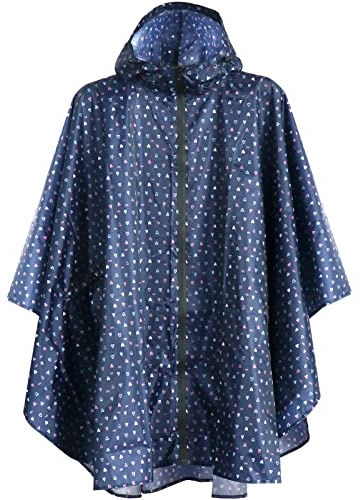 Anyoo Impermeabile Ciclismo Pioggia Poncho Portatile Impermeabile Leggero Con Cappuccio Bicicletta Compatta Impermeabile, A forma di cuore, Taglia unica