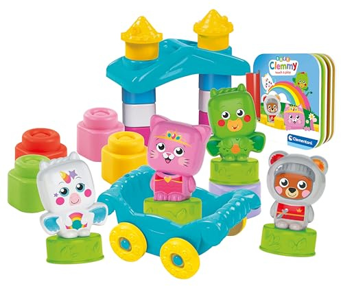 Clementoni - 17835 - Soft Clemmy - Baby Hero & Princess Set - Bauset für die erste Kindheit, weiche Clemmy-Steine, Blöcke für Kinder 6 Monate, sensorisch, waschbar, Made in Italy