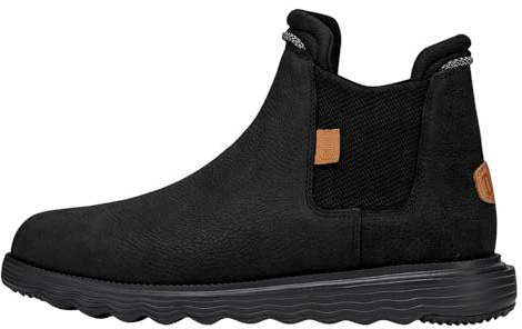 HEYDUDE Branson Craft Leather Boot Black/Black 8 M