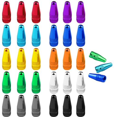 30 Zehnfarbige Ventile, Französische Ventilkappen, Reifenventilabdeckungen, Fahrradventile, Ventilkernabdeckungen, Vorbaukappen, Mountainbike-Zubehör, Geeignet Für Fahrräder Und Rennräder