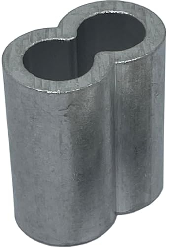 10x Morsetto per fune metallica Alluminio 5mm Alluminio Morsetto a pressione Manicotto di stampa