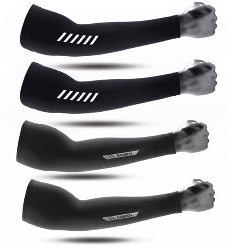 FDCGAS Maniche a Braccio - 2 Paia Manicotti per Braccio di Protezione Solare UV,UV Protezione UPF 50+ Manicotto Braccio di Raffreddamento Tatuaggio di Copertina per Uomo Donna Sport Ciclismo Golf