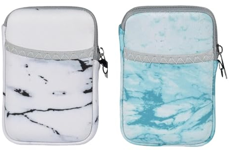 Lot de 2 pochettes de rangement pour disque dur externe de 2,5 - Étanche et résistant aux chocs - Pour la maison, le bureau et les déplacements - Marbre noir et marbre vert