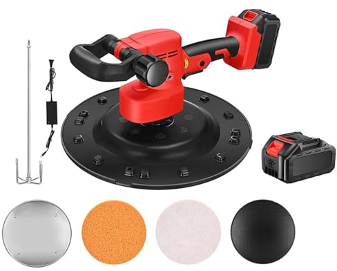 Elektrisk gipsväggslipmaskin, väggutjämning poleringsmaskin 80–210 varv/min variabel hastighet betongcement murbruk murslev automatisk mixer gips för tak och vägg (storlek: 1 batteri)