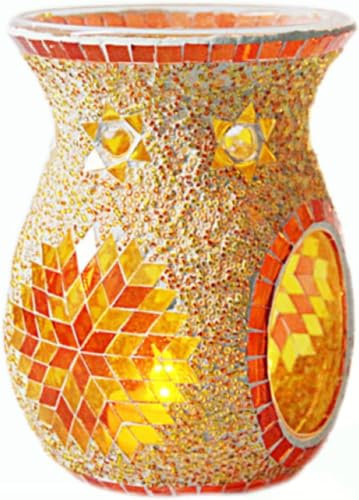 Quemador de aceite esencial de cristal, quemador de cera derretida, difusor de aromaterapia, portavelas de té, decoración del hogar para decoración de mesa, fiesta de inauguración de la casa (color