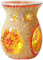 Glas Ätherisches Öl Brenner Wachs Melt Burner, Aromatherapie Aroma Diffusor, Teelichthalter, Heimdekoration für Tischdekoration, Einweihungsparty (Orange Farbe)